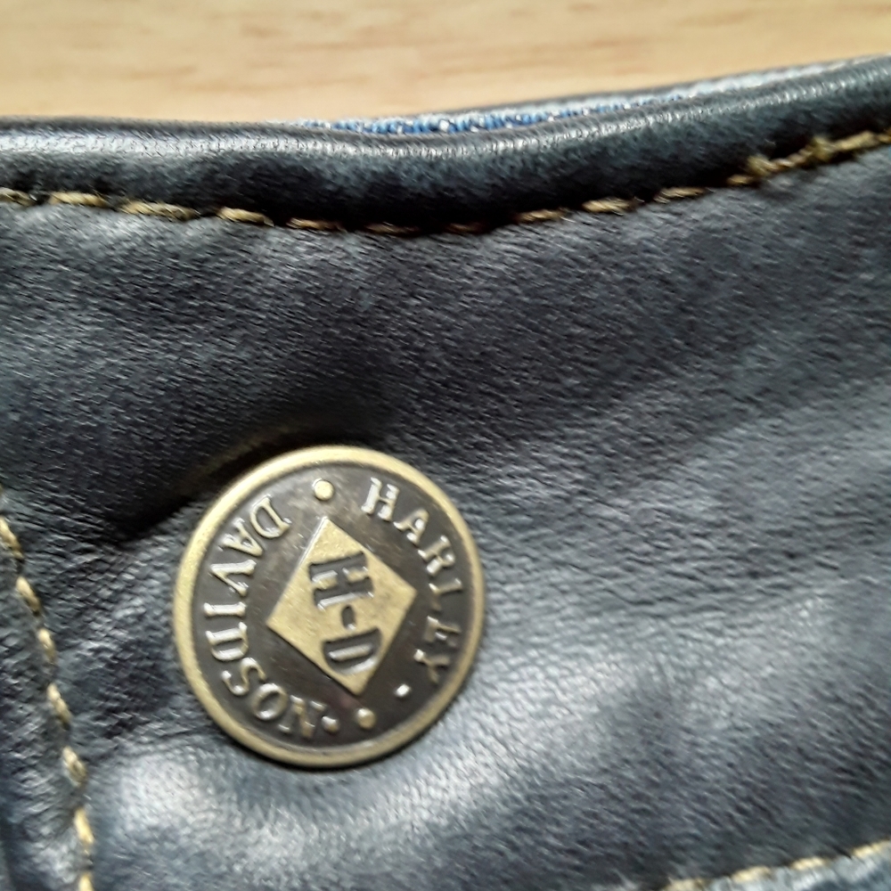 Harley Davidson Leather Denim Mini Skirt - Picture 6 of 7